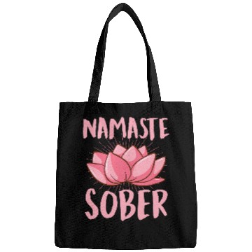 Discover Namaste Sober Namastay Sober Inspirational Sobriety Lotus 2 Bags