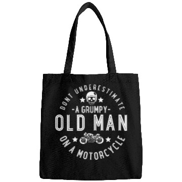 Discover Mens Dont underestimate a grumpy old man on a motorcycle Bags