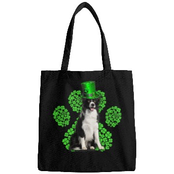 Discover Border Collie Shamrock Paw Clovers St Patricks Day Bags