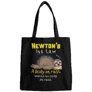 Discover Newtons Law Funny Physics Joke Inertia Cartoon Bags