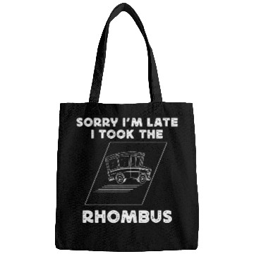 Discover Math Teacher School Bus Driver Pun Rhombus Bags