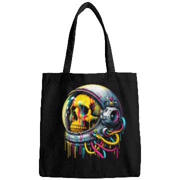 Discover Rainbow Astronaut Skull Space Lovers Cool Graphic Tee 6 Bags
