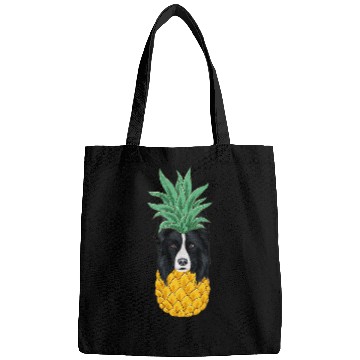 Discover Funny Border Collie pineapples Dog Bags