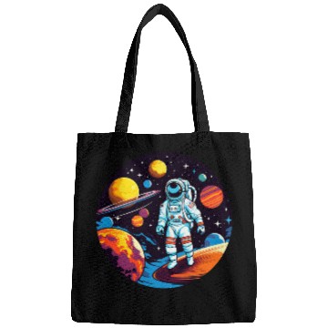 Discover Retro Astronaut Outer Space Planet Galaxy Bags
