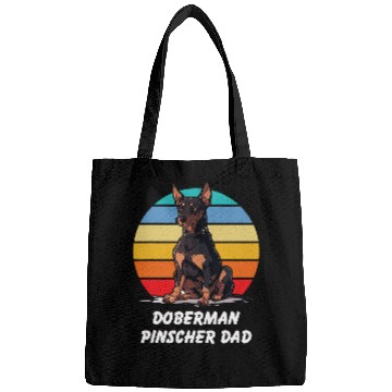 Discover Funny Doberman Pinscher For Dogs Dad Lovers Retro Sunset Bags