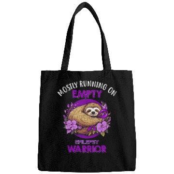 Discover mostly running on empty epilepsy sloth warrior Bags