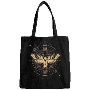 Discover Witchy Celestial Lunar Star Moth Crescent Moon Flying Night Bags