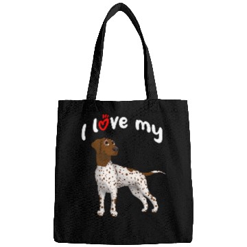 Discover I Love My German Shorthaired Pointer Dog Bags