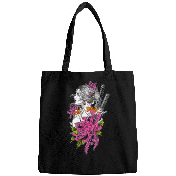 Discover Japan Samurai Geisha vintages Sakura Blossom Cherry Scenery Bags