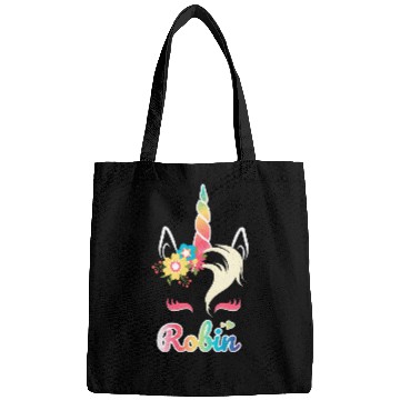 Discover Rainbow Unicorns Robin apparel Custom Name Gift for girls Bags