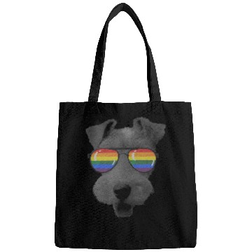 Discover Pride Month Wire fox terrier Rainbow Flag Bags