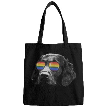 Discover Pride Month Flatcoated Retriever Rainbow Flag Bags