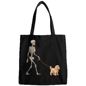 Discover Funny Cocker Spaniel Skeletons Dog Walking Halloween Bags