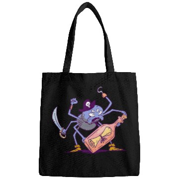 Discover Pirate Spider Motif Message in a Bottle Bags