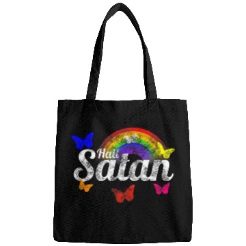 Discover Retro Distressed Kidcore Butterfly Rainbow Occult Hail Satan Bags