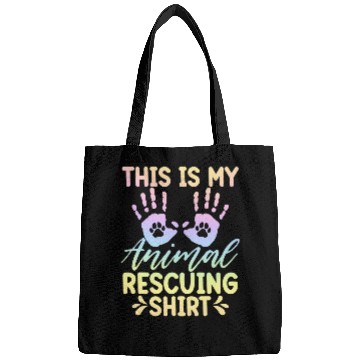 Discover Pastel Rainbow Animal Rescue Graphic Art Design Bags
