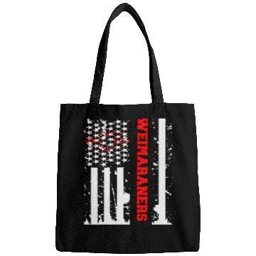 Discover Weimaraner Dog Graphic with vintages USA Flag Bags