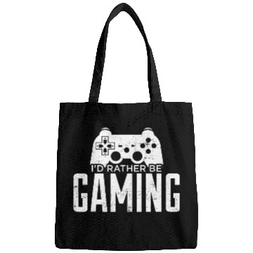Discover Id Rather Be Gaming Funny Game Controller Art Humor Player Bags