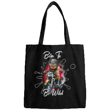 Discover Motorcycle biker cat meme funny summer tops Bags