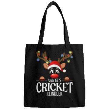 Discover Santas Cricket Reindeer Funny xmass Matching PJS Bags