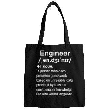 Discover Nerdy Funny Engineer Definition Engineering STEM Math Geek Bags
