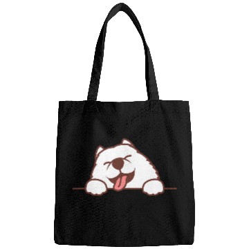 Discover Dog Samoyed Cute Samoyed Dog Laughing Bags