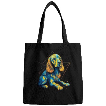 Discover Geometric Cocker Spaniel Dog Abstract Animal Arts Pattern 1 Bags