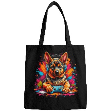 Discover Puppy Console Master German Shepherd Gamer Controller T Bags
