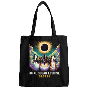 Discover Saint Bernard Dog Howling At Solar Eclipse Bags