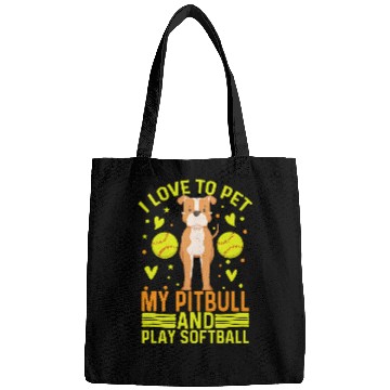 Discover Softball Player And Pitbull Terrier Owner Design Bags