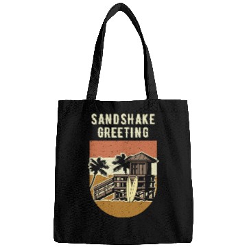 Discover Sandshake Greeting Beach Camping Ocean Camper Friends 1 Bags