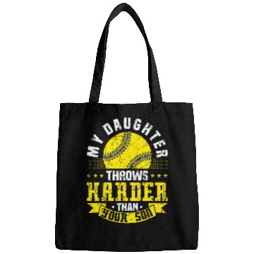 Discover Softball Team My Daughter Throws Harder Than Your Son Bags