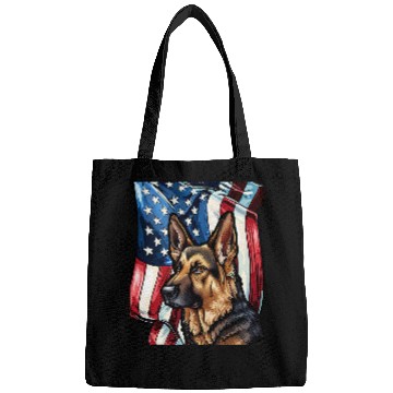 Discover Patriotic German Shepherd American Flag Bags