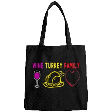 Discover WTF Wines Turkey Family Funny Christmas Thanksgiving Gift Tee 21 Bags