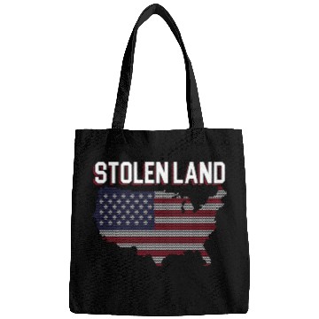 Discover Stolen Land USA Flag Indigenous Native American Bags