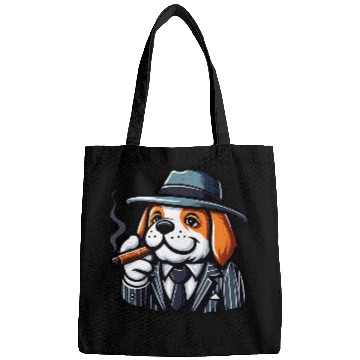 Discover Saint Bernard Gangster Funny Dog Mobster Bags