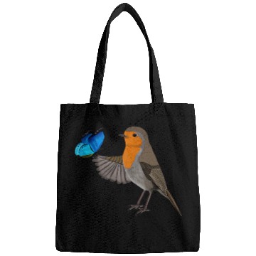 Discover Robin Bird Garden Butterfly Ornithologist Biologist Bags