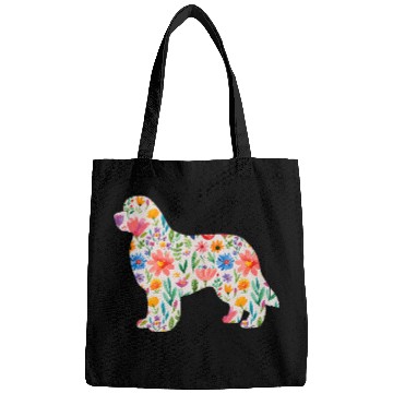 Discover Newfoundland watercolor flowers design Bags