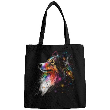 Discover Outer Space Shetland Sheepdog on Galaxy Astronaut Sheltie Bags