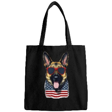 Discover German Shepherd American Flag Sunglasses vintages July 4th Bags