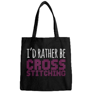 Discover Id Rather Be Cross Stitch Needlepoint Art XStitching Bags
