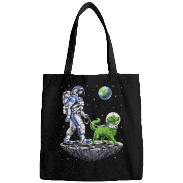 Discover Space Astronaut Walking Alien Dog Planet Earth Bags