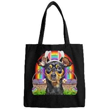 Discover Miniature Pinscher Dog Easter Bunny Egg Hunt Bags