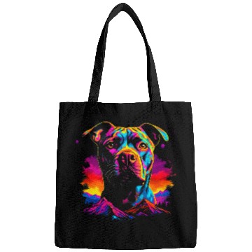 Discover Pitbull Dog Mountain Art Bags