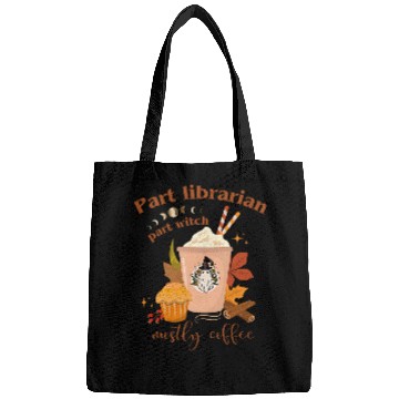 Discover Librarian Halloween Part Witch Mostly Coffee Spooky Library Bags