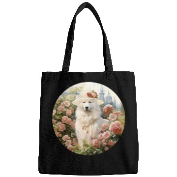 Discover Samoyed English Lady Funny Dog Victorian Bags