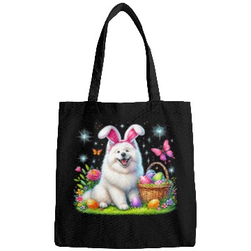 Discover Samoyed dog Easter egg basket tee adorable combo Bags