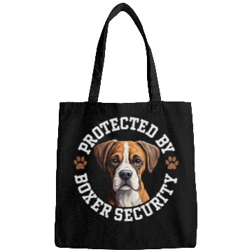 Discover Protected by Boxer Security Boxer Dog Bags