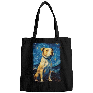 Discover Pitbull Dog Starry Night Bags