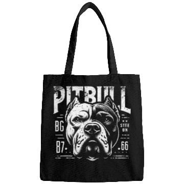 Discover Pitbull Dog Head Graphic Design in Monochrome Bags